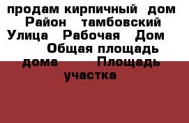 продам кирпичный  дом  › Район ­ тамбовский › Улица ­ Рабочая › Дом ­ 21 › Общая площадь дома ­ 80 › Площадь участка ­ 73 › Цена ­ 1 000 000 - Тамбовская обл., Тамбовский р-н, Авдеевка с. Недвижимость » Дома, коттеджи, дачи продажа   